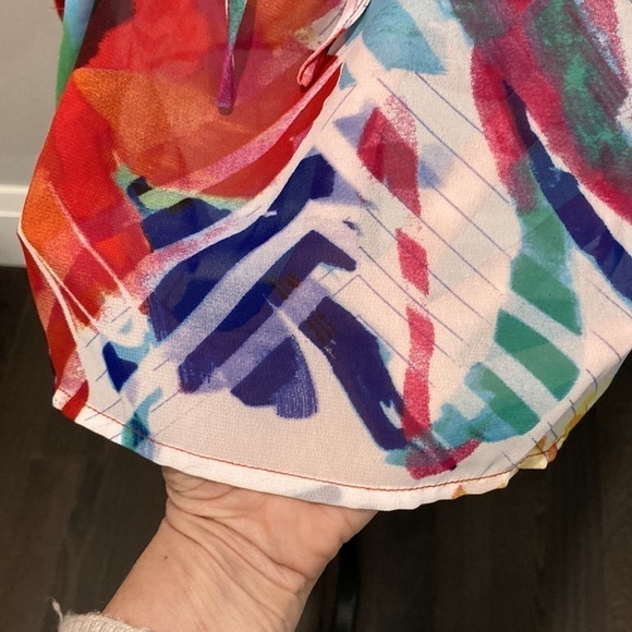 GLAM & Fame White Sheer floral Cover-Up Top XL - Picture 14 of 16